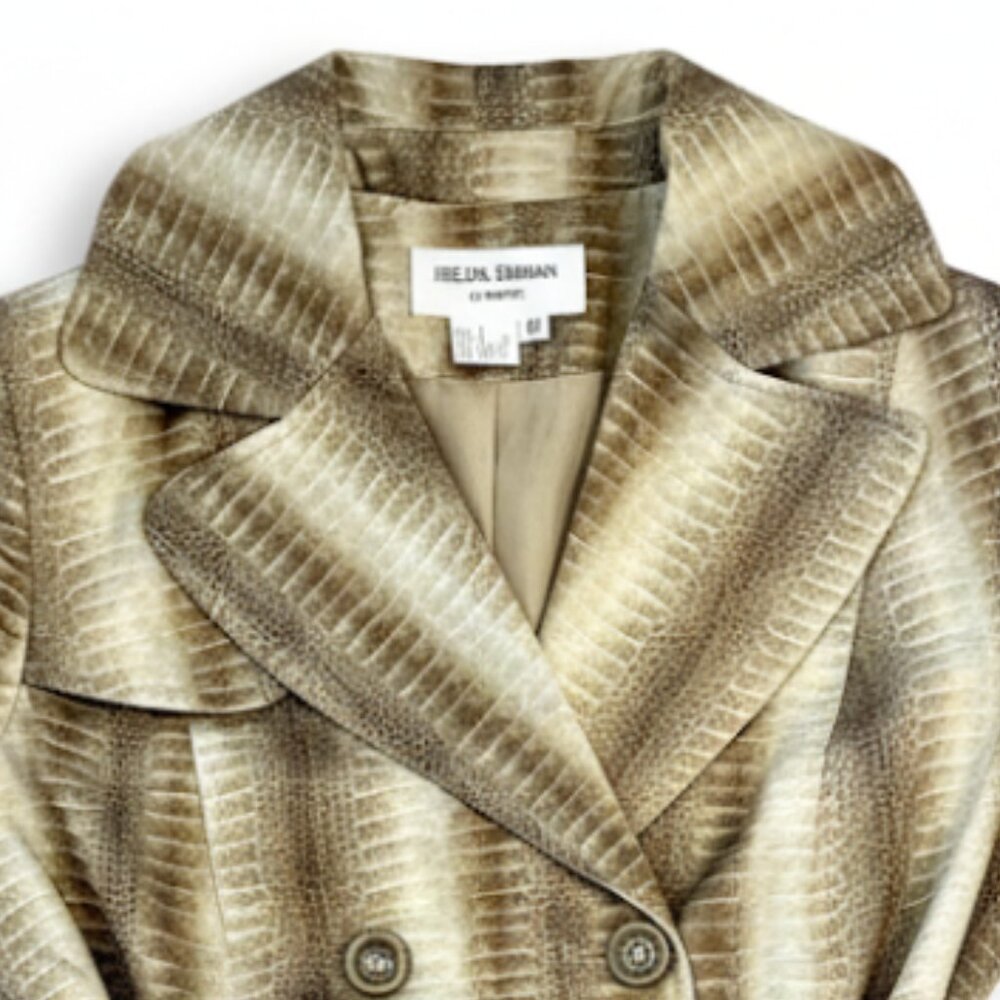 HELENA BERMAN LONDON FIT + FLARE SNAKE PRINT TRENCH COAT | LIKE NEW | MEDIUM - Picture 5 of 14